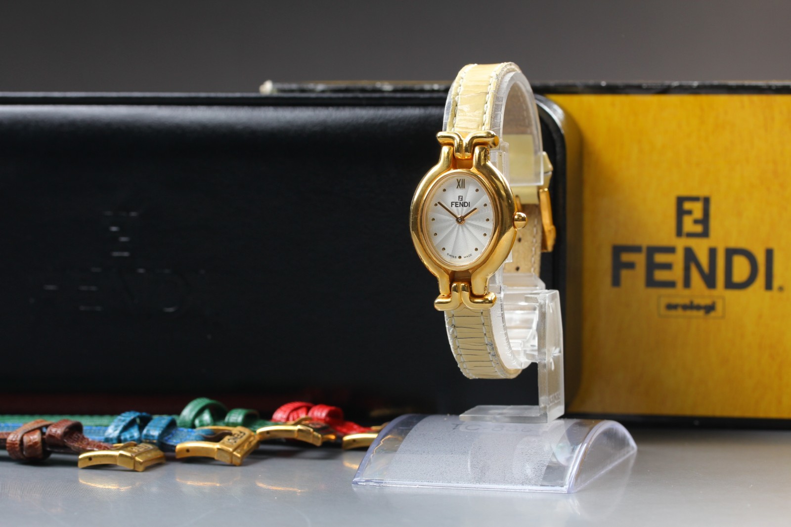 Fendi 640L Chameleon Change Belts 5 Colors Quartz Womens Watch EXC+++++ w/ Box