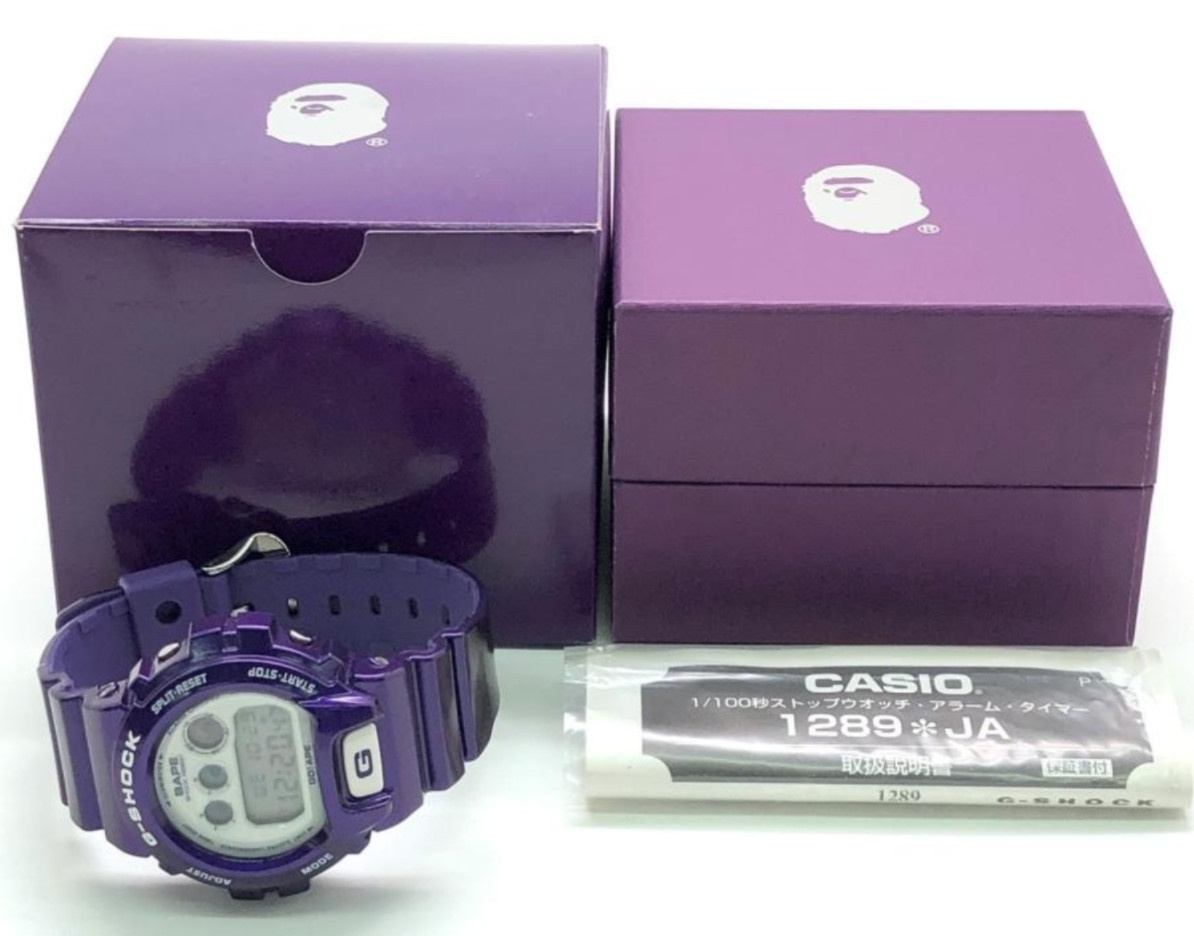【Boxed pepper】G-SHOCK DW-6900 A BATHING APE BAPE Purple Limited Edition JAPAN