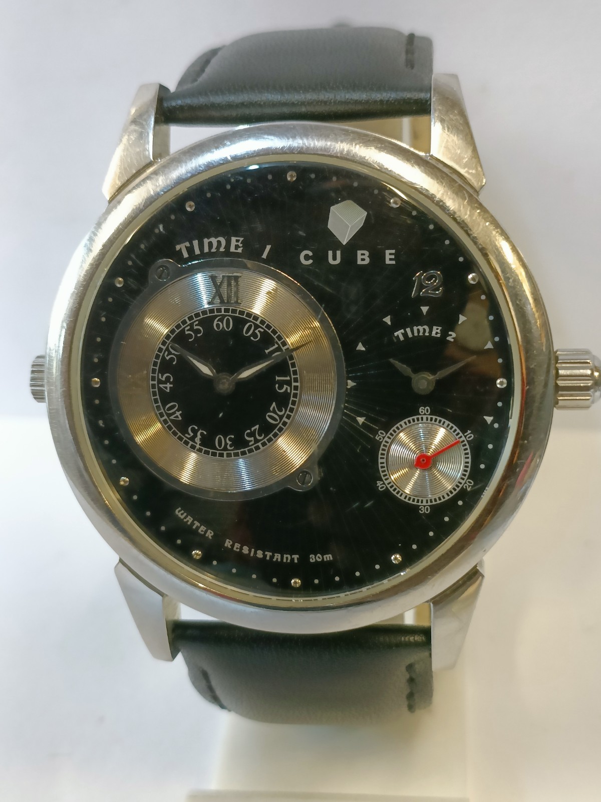 CUBE DUAL TIME QUARTZ BLACK DIAL CB10315 MEN’S WORKING CONDITION