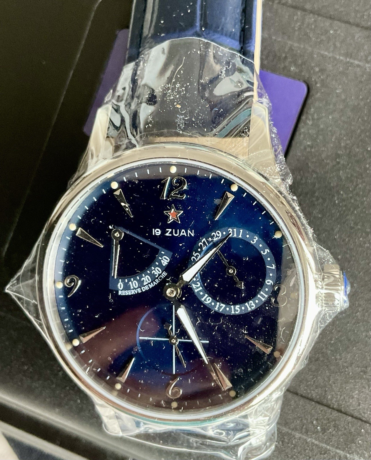 NIB Sugess Power Reserve/Date Mechanical Seagull Movement Extra S/S Bracelet