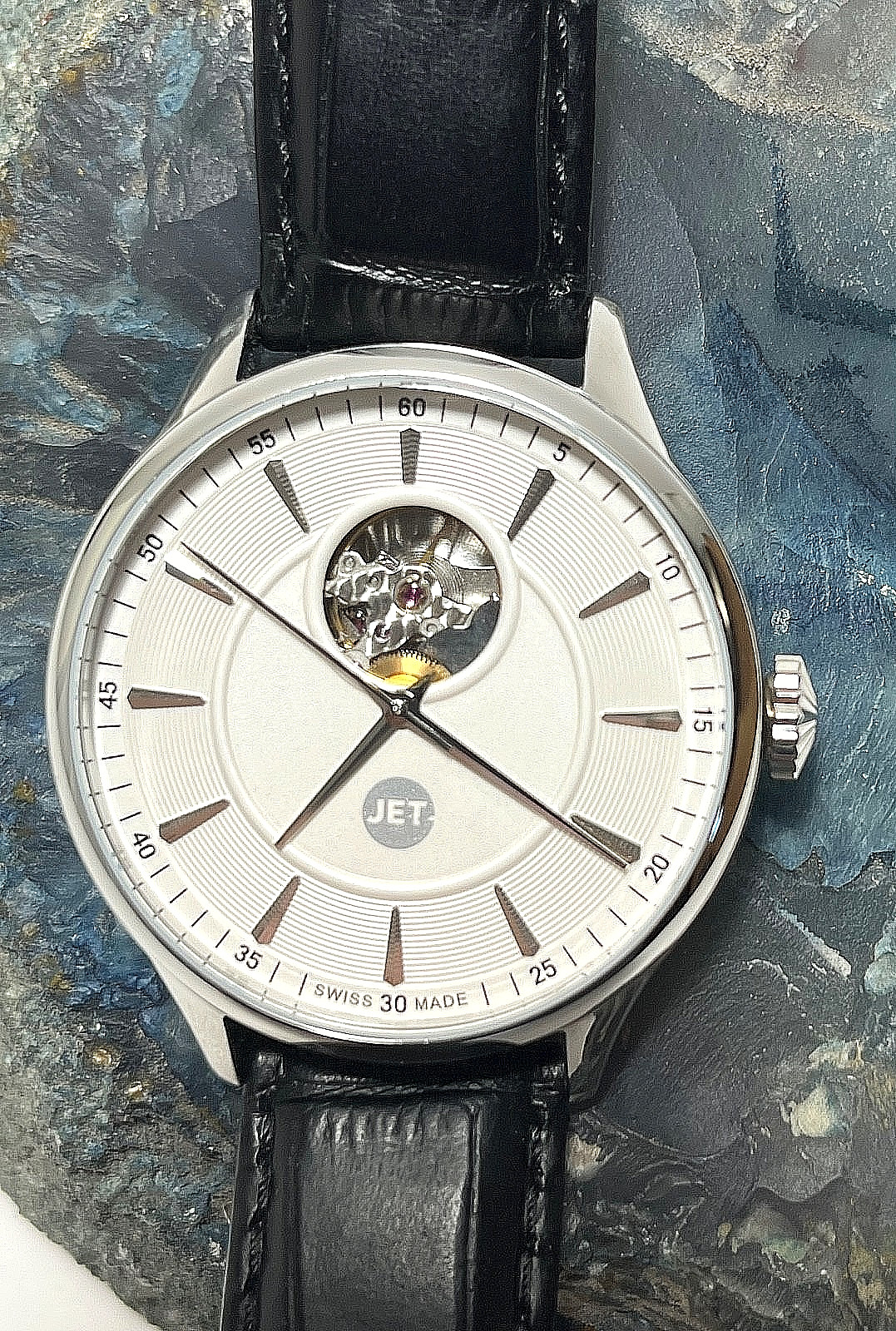 Cover Aragon Open Heart Gent Swiss Automatic Watch Jet Aviation 50th Anniversary