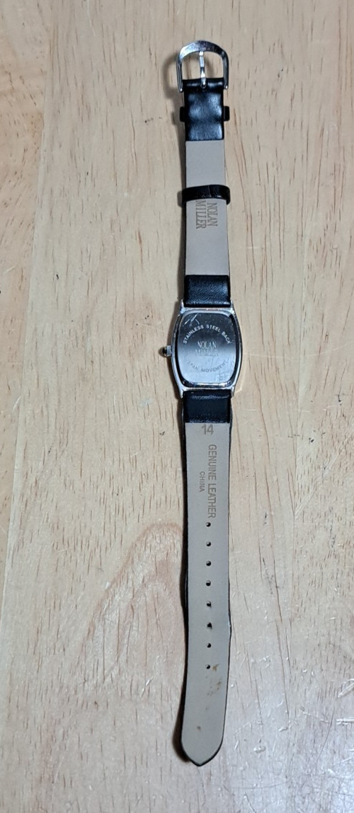 Nolan Miller Watch Women Silver Tone Oval Dial Crystals New Battery