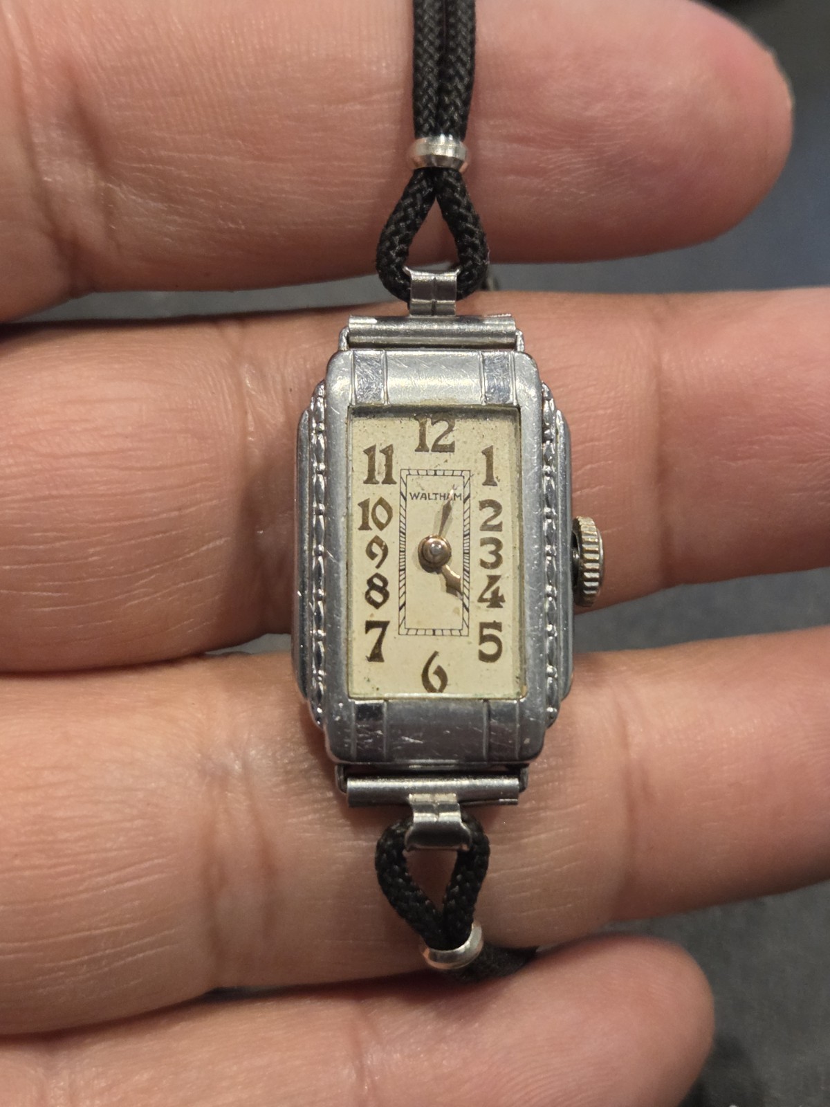 VINTAGE Art Deco WALTHAM WATCH Rectangular WOMENS GOLD Style Numbers C207