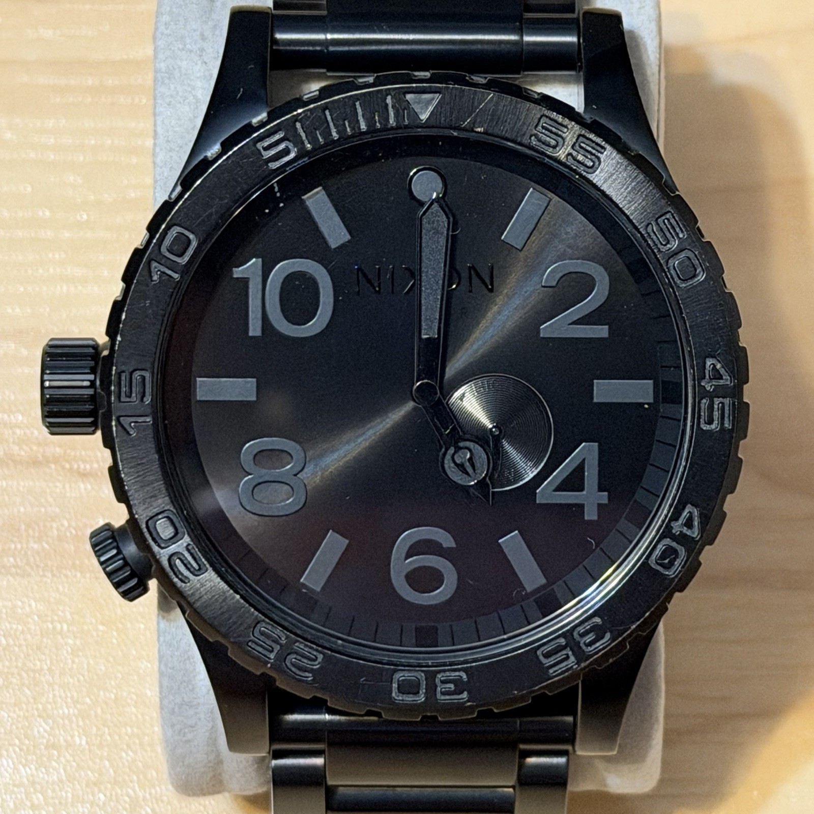 Nixon The 51-30 “Simplify” All Black Men’s Surf Analog Tide Watch RUNNING