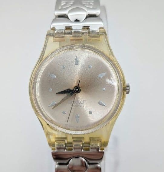 Swatch Lady AG2002 Analog Quartz Watch Small Size Metal Band Used Good Conditio