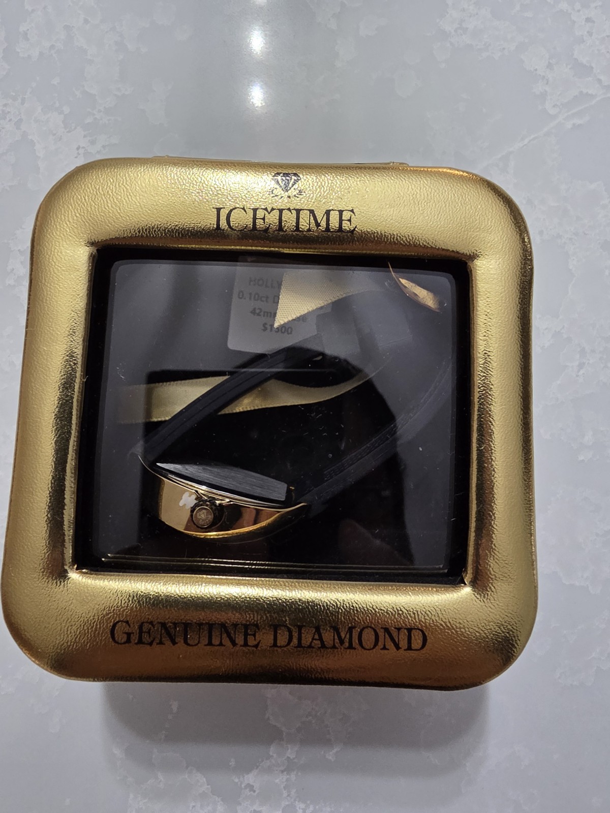 Icetime IT25 Skeleton Dial Tonneau Gold Tone Black Rubber Quartz 42mm 30m