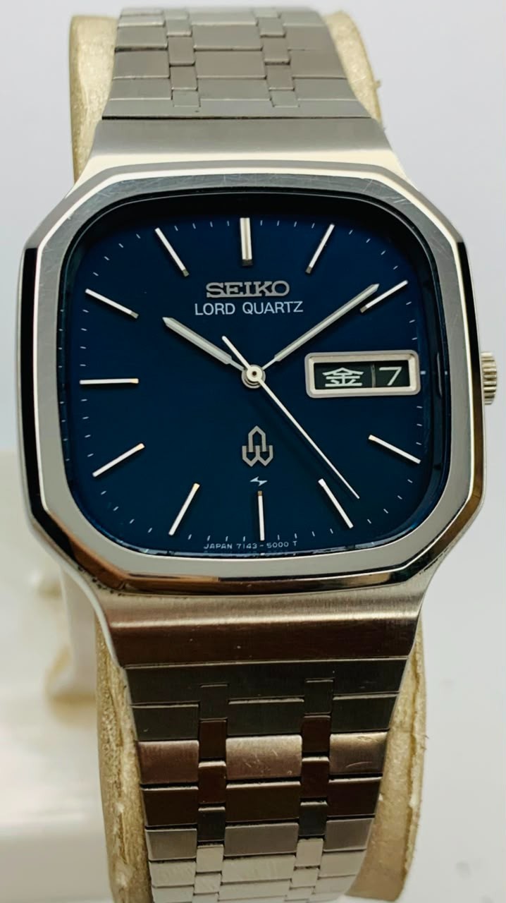 Vintage Seiko Lord Quartz Rare Blue Dial 7143-500A Men’s Watch