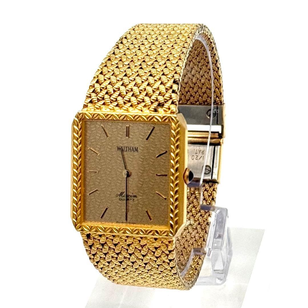 WALTHAM Maxim Quartz Watch 2-Hand Gold Dial Stainless Steel Men’s