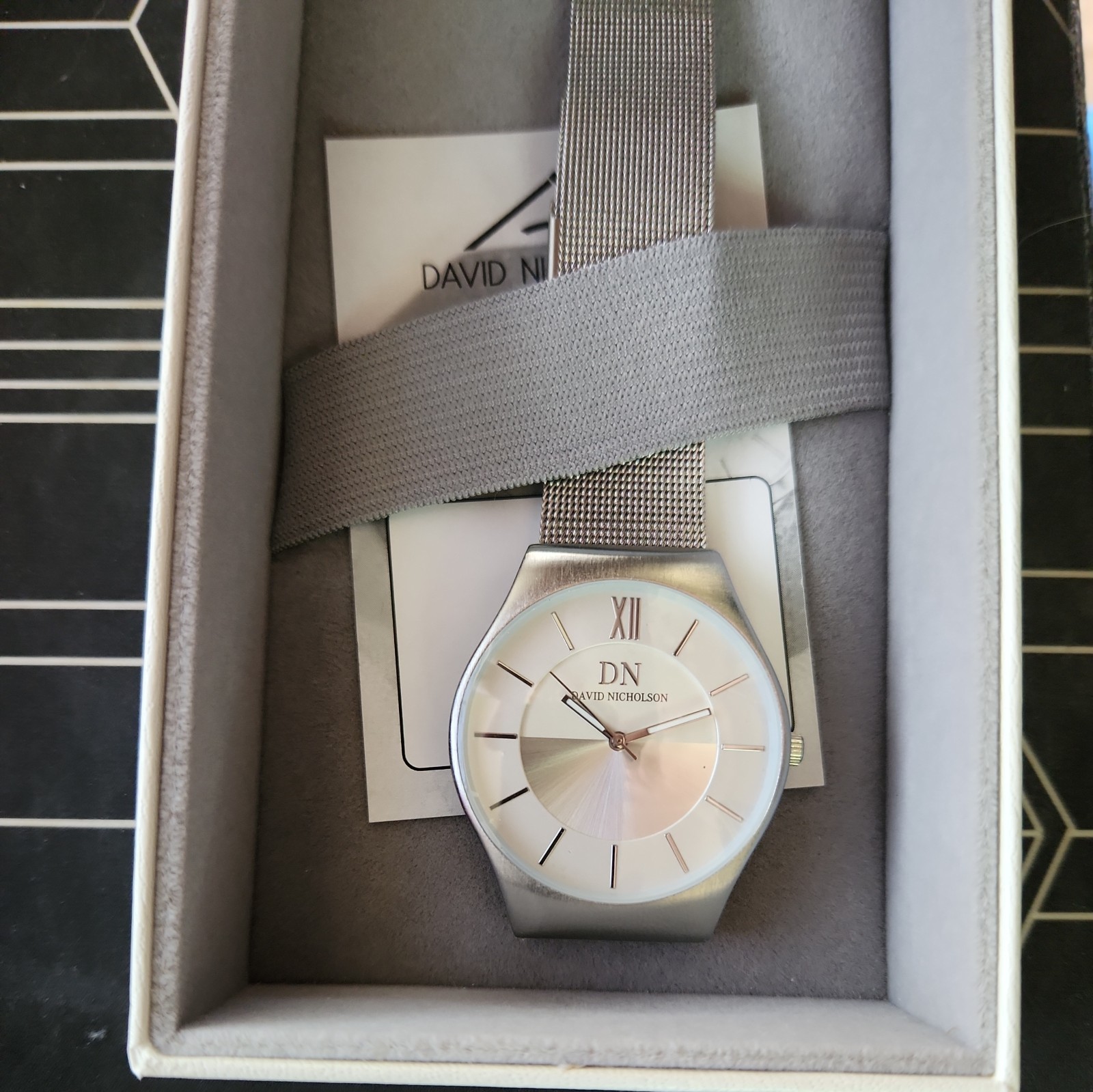 David Nicholson Watch Mens DN55.S1.S1 Classic Italian style mesh band adjustable