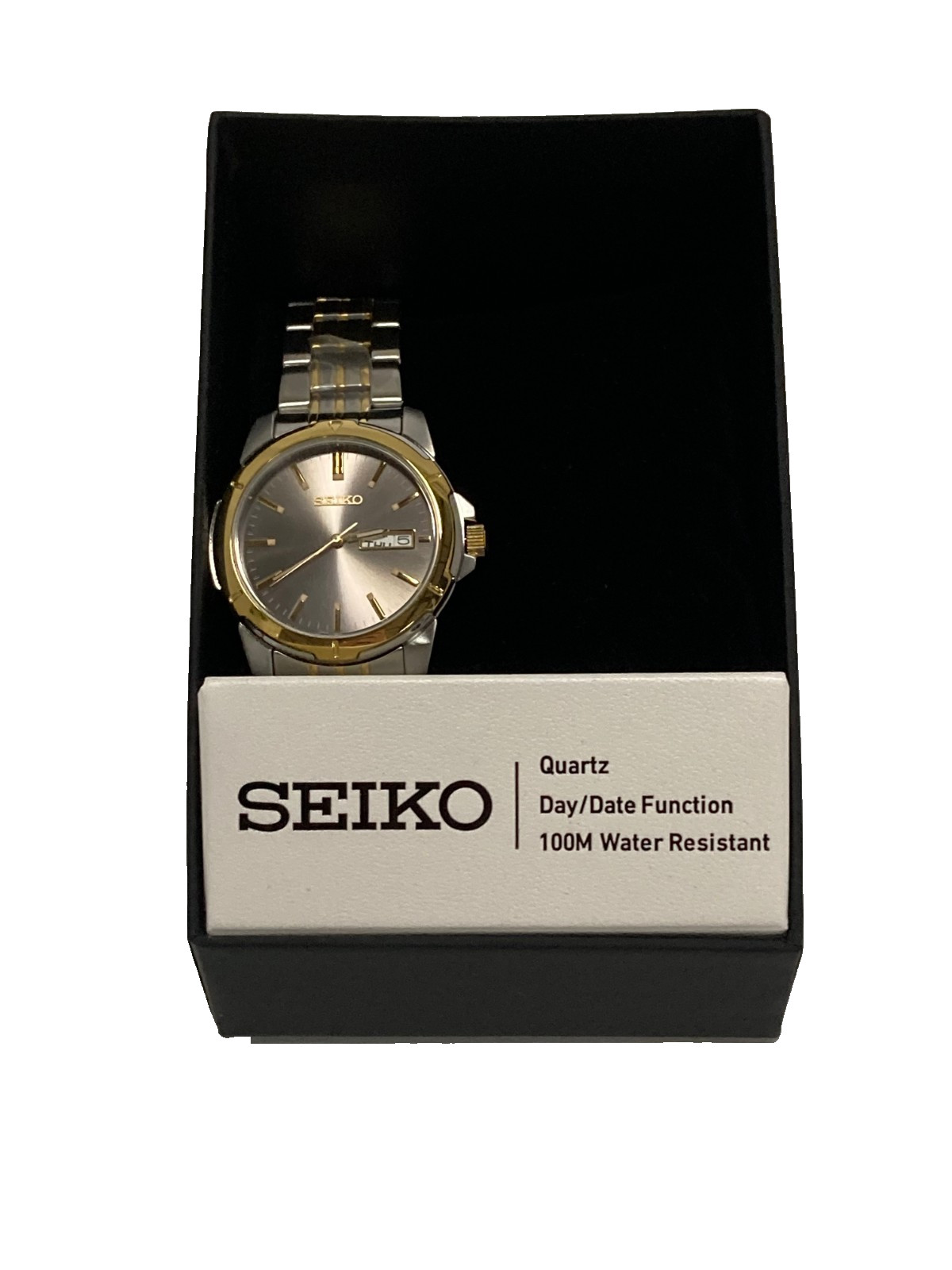 Seiko Men’s Essential Watch, Quartz Hardlex Crystal Two Tone Stainless Steel