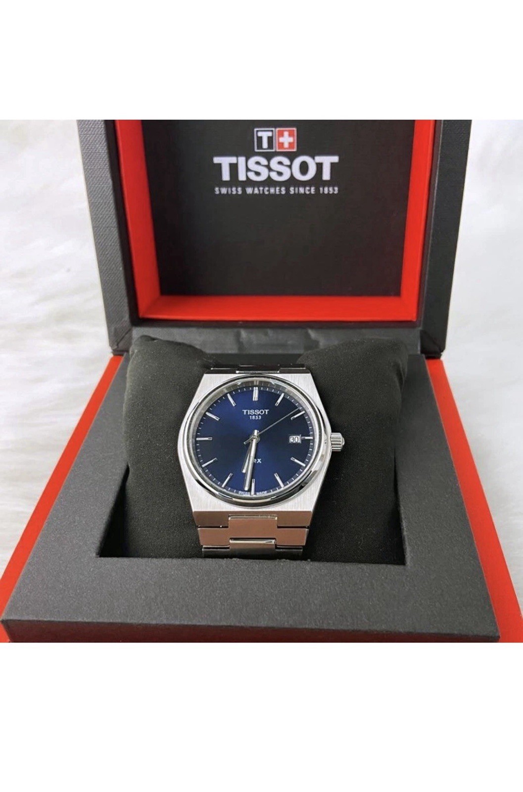 Tissot PRX 35mm Quartz Blue Dial Steel Bracelet Date 100m w/ Box & Papers