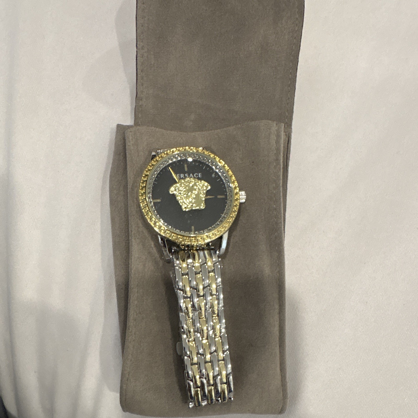 Versace Medusa Women’s Quartz Analog Black/Gold Dial Two-Tone Bracelet Watch