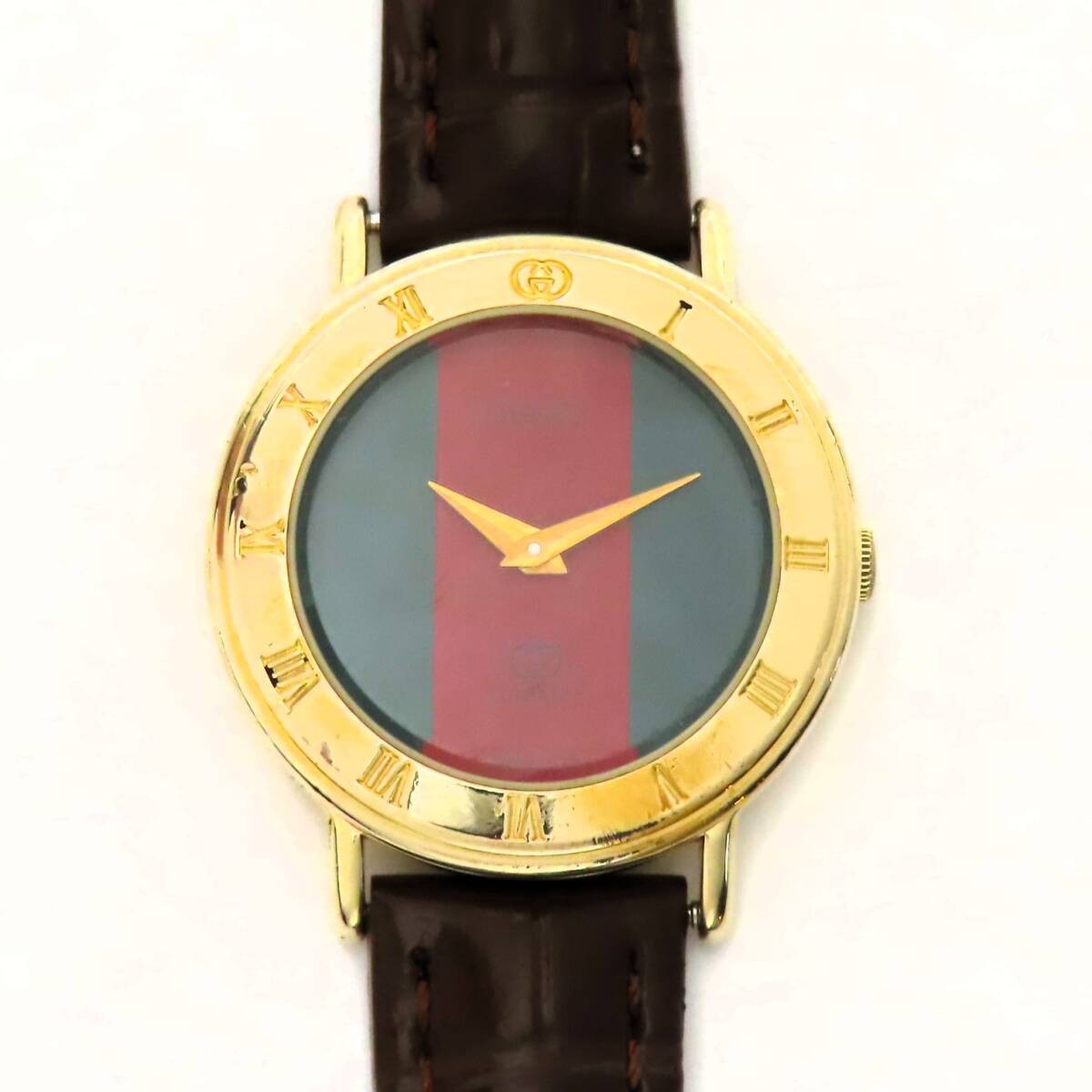 Working GUCCI Quartz Watch Sherry Line 3000L Ladies Boys New Leather Band