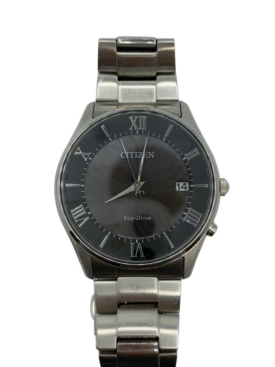 CITIZEN Solar Watch Analog Stainless BLK SLV H415 S112907