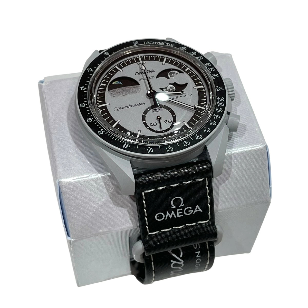 Omega Swatch Mission to Earthphase Watch S033M700 Black Gray #S71214