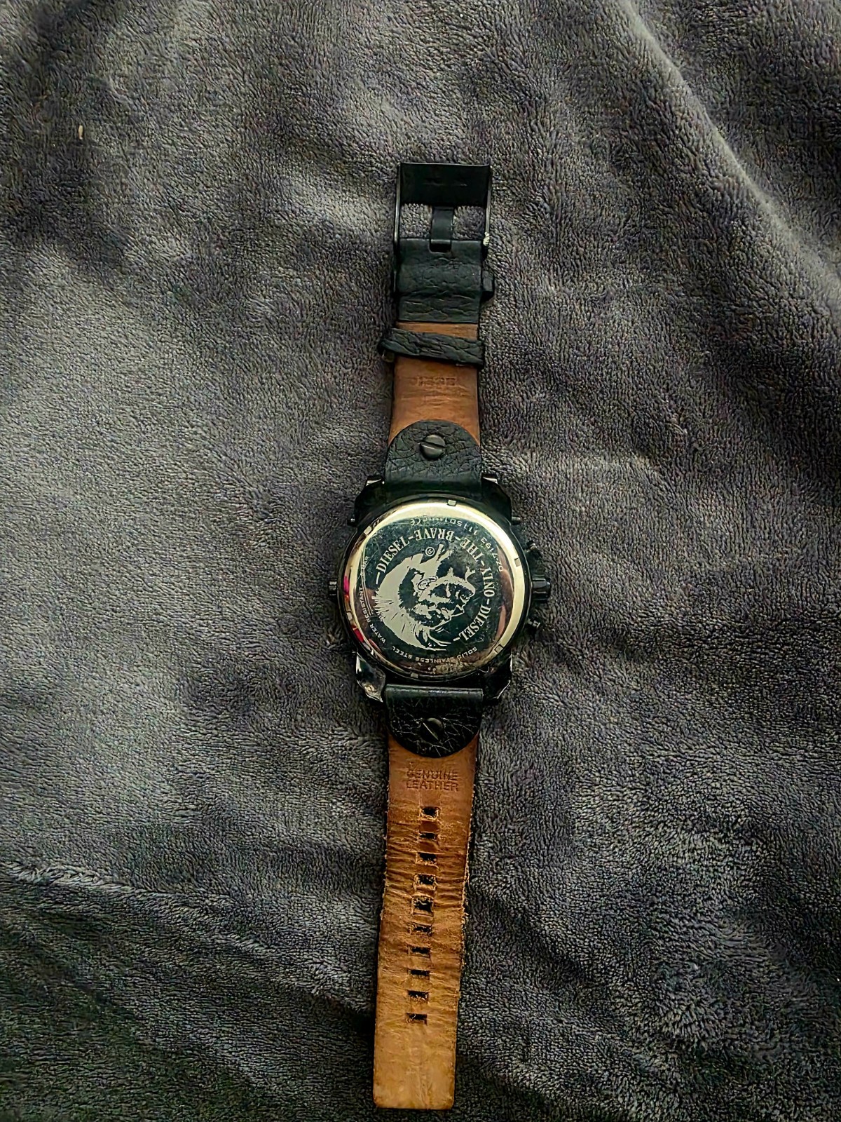 Diesel DZ7193 Mr. Daddy Black Multi Movement Black Leather Band Watch