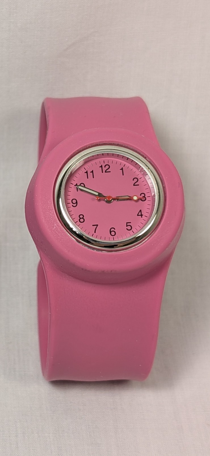 Slap-On Gear Watch | Pink 9-1/2″ Band | New Battery | See Video