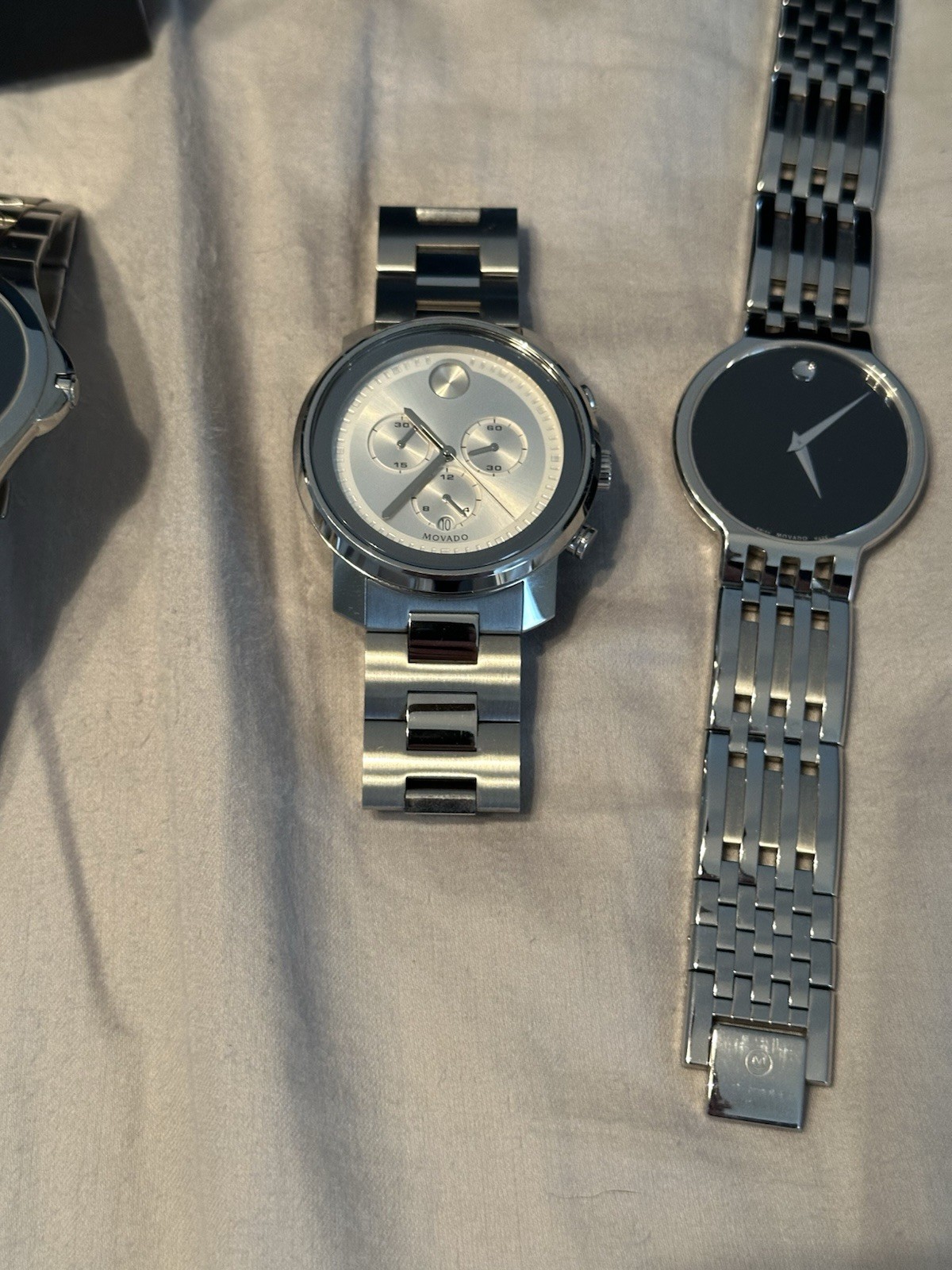Movado Watches – Lot Of 4 Mens Movado Esperanza, Luno, Movado Bold