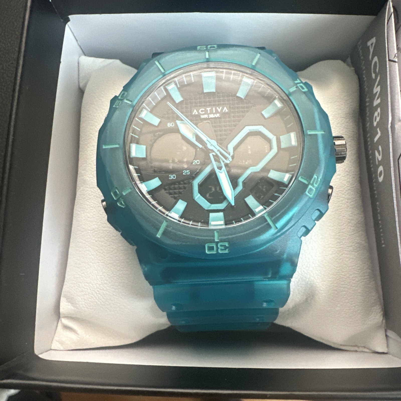 Activa Exon X Invicta Digital Men’s Watch – 48mm. Teal. Blue ACW8120-004 New