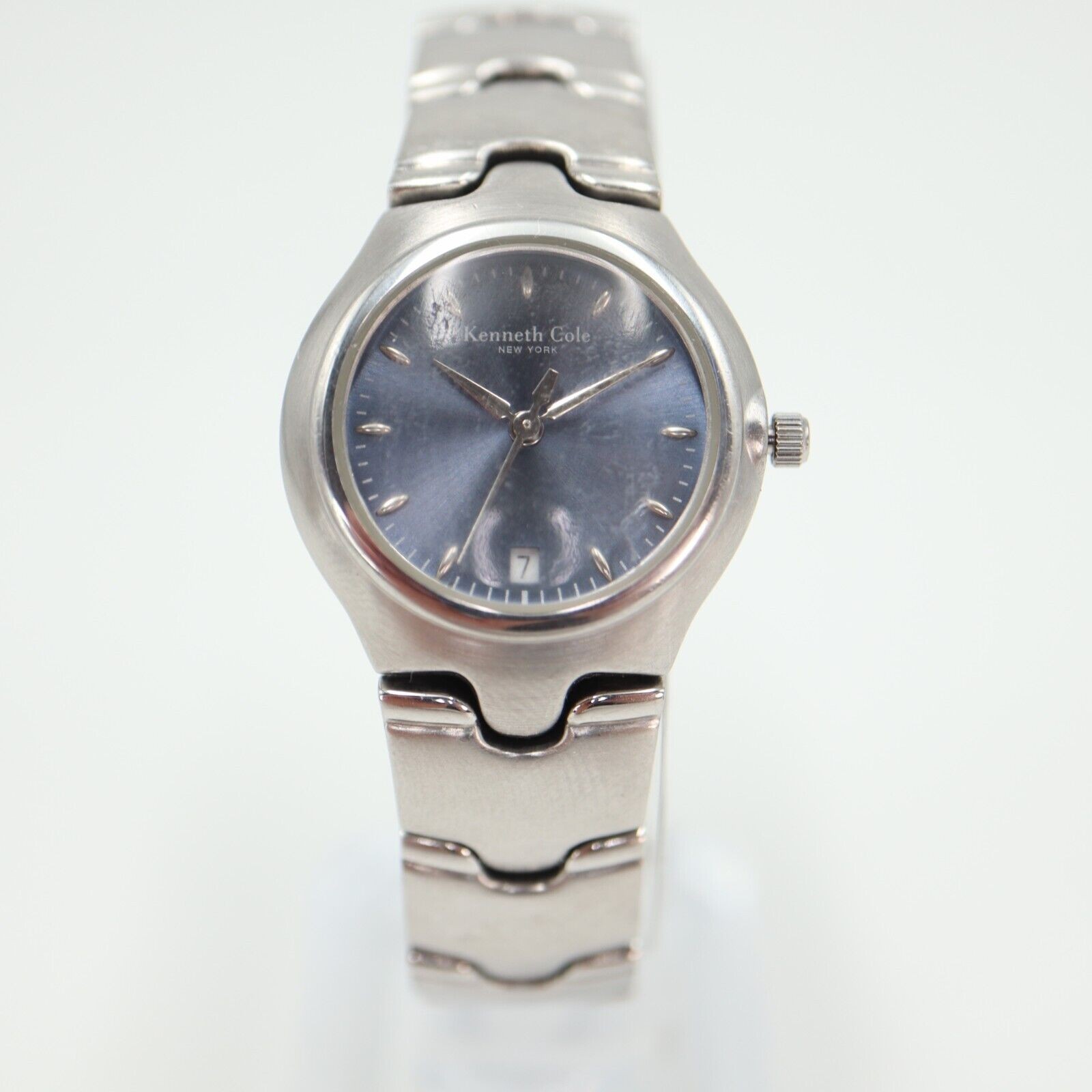 Kenneth Cole NY Womens Watch 26mm Blue Gray Date Dial KC4247 Stainless Steel