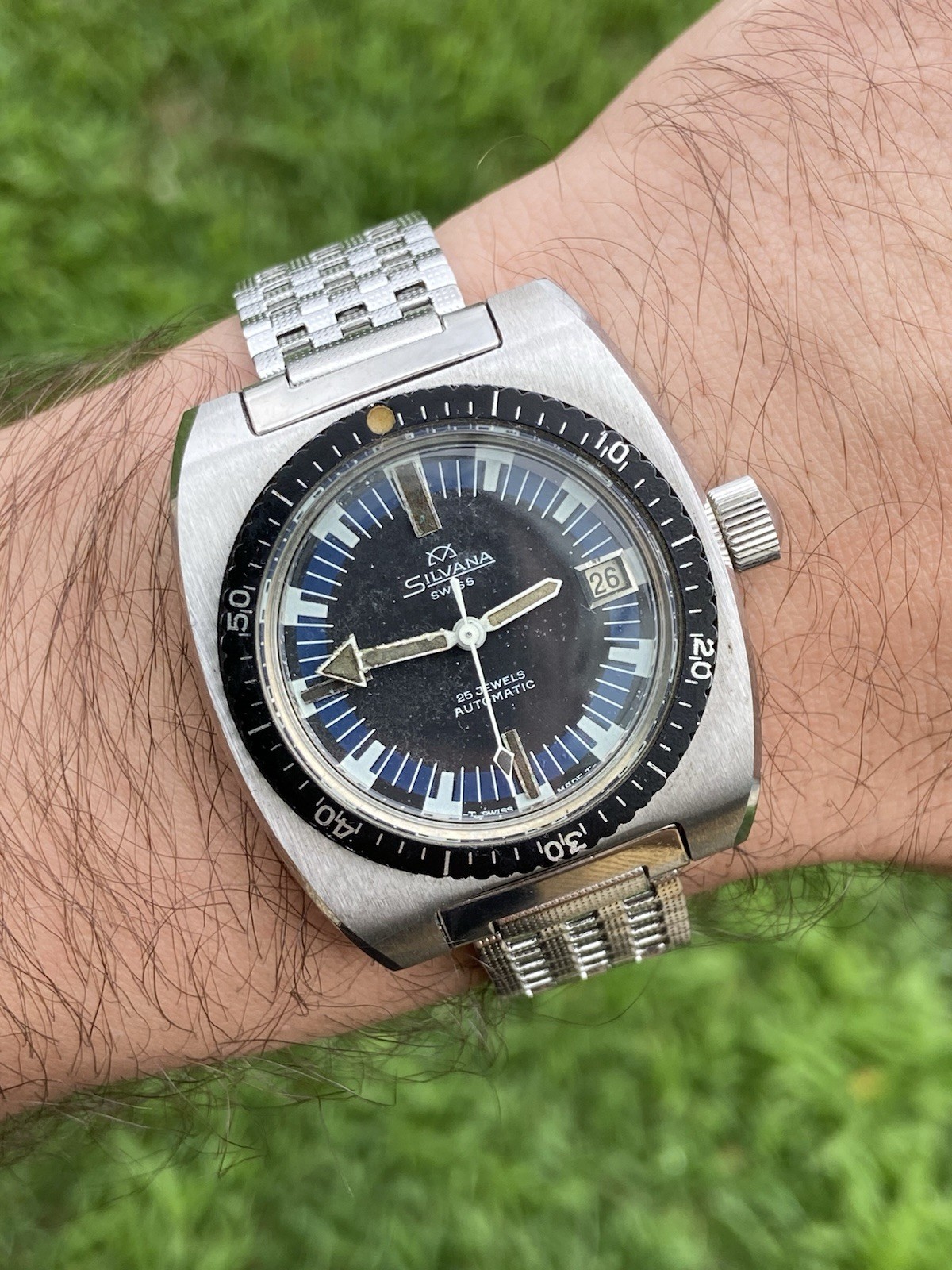 Vintage Rare Silvana Automatic Swiss Diver Sub 20atm Watch