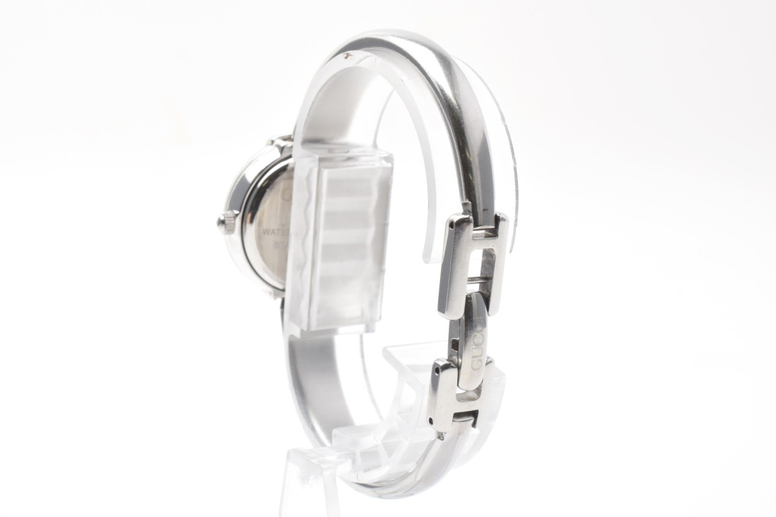 GUCCI 1400L Vintage Women’s Quartz Bangle Watch Silver Case Black Dial [Exc+4]