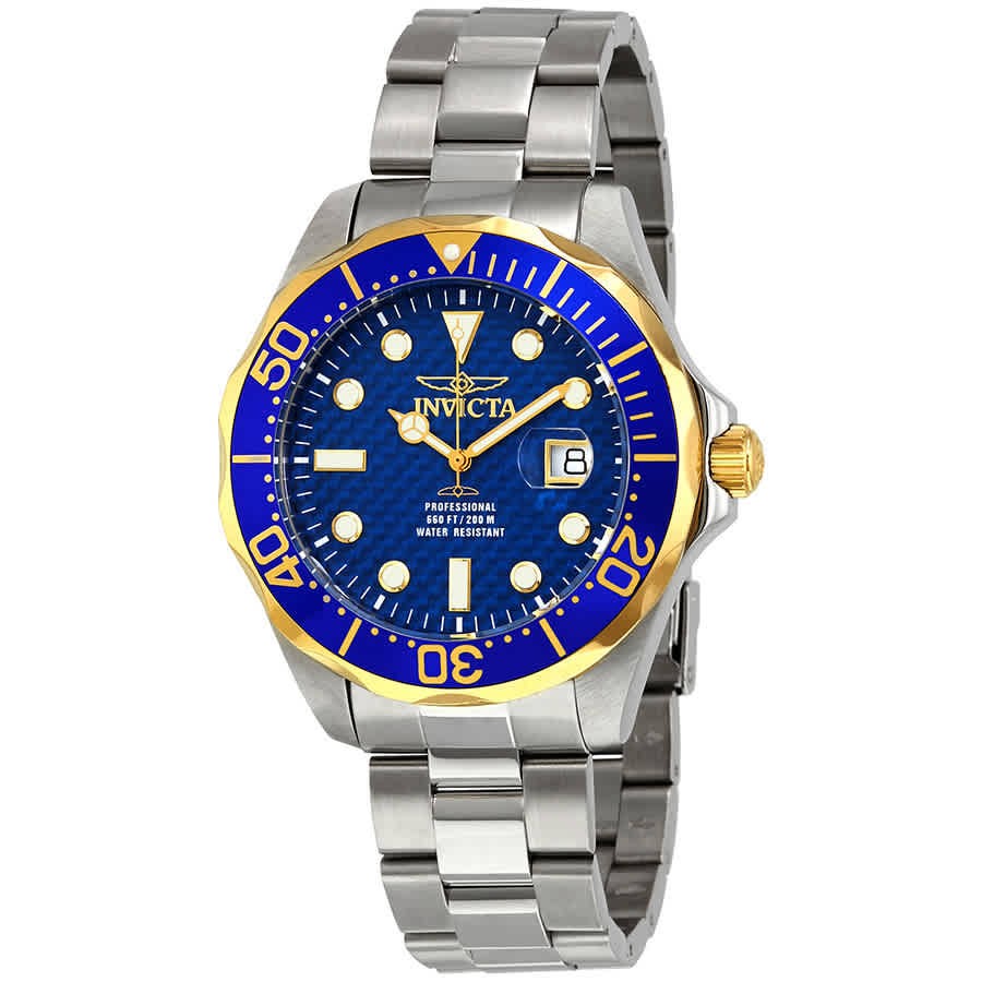 Invicta Grand Diver Blue Carbon Fiber Dial Men’s Watch 12566