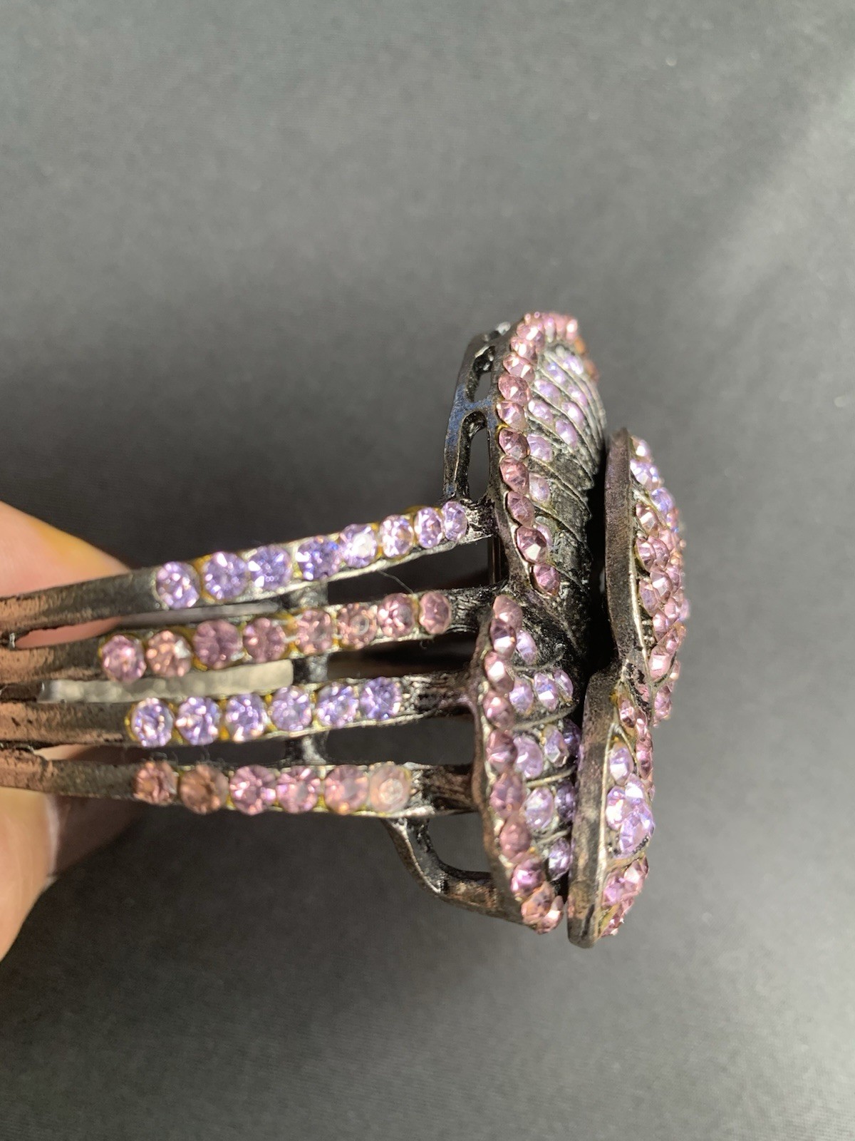 Jessica Carlyle Butterfly Bracelet Watch Rhinestone Bangle Quartz UNTESTED