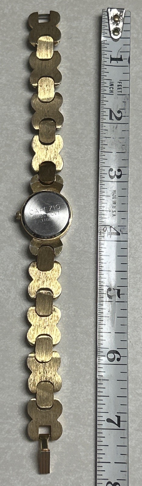 CAPEZIO Women’s Watch Gold/Silver Tone Swiss Movt. 1108 Clasp New Battery Runs!