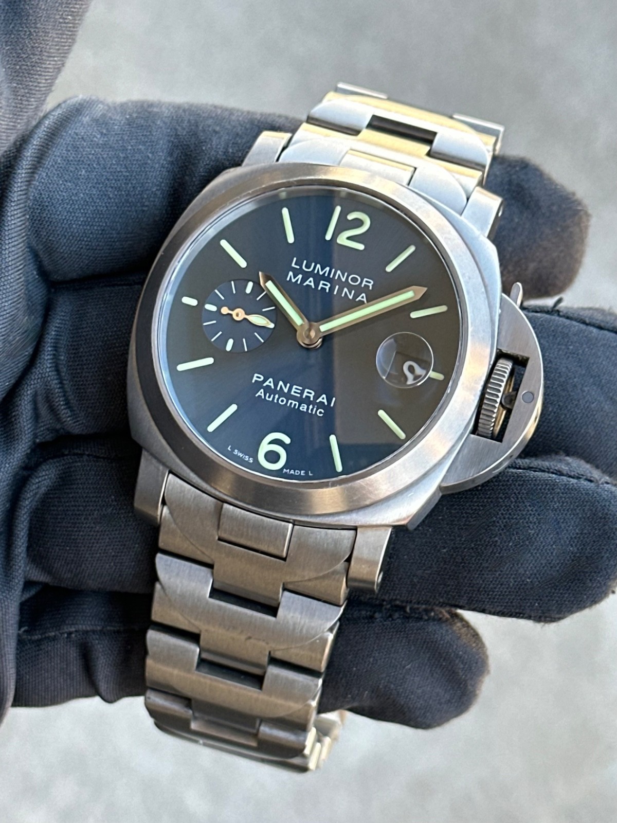 Panerai Luminor Marina Titanium Automatic Blue Dial 40mm PAM00283 w Box + Papers