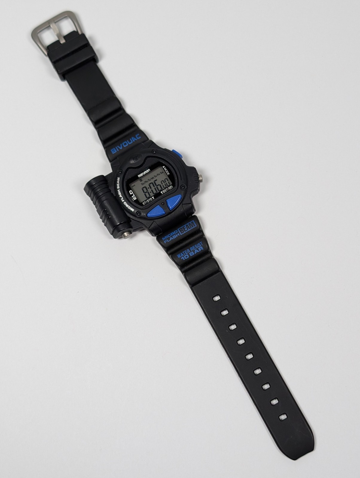 Maruman ELD BA15 Micro Flash Beam Digital Quartz Vintage Men’s Watch NEW BATTERY