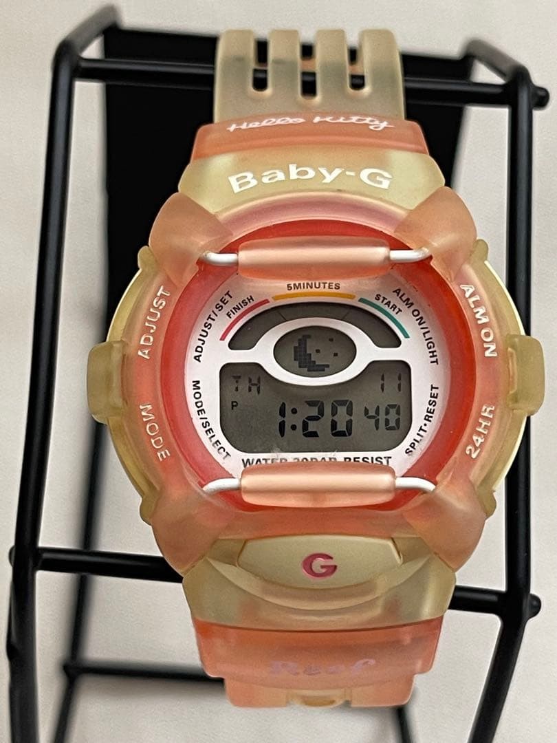 CASIO Baby-G BGR-201 Hello Kitty Collaboration Digital Watch Clear Orange/Beige