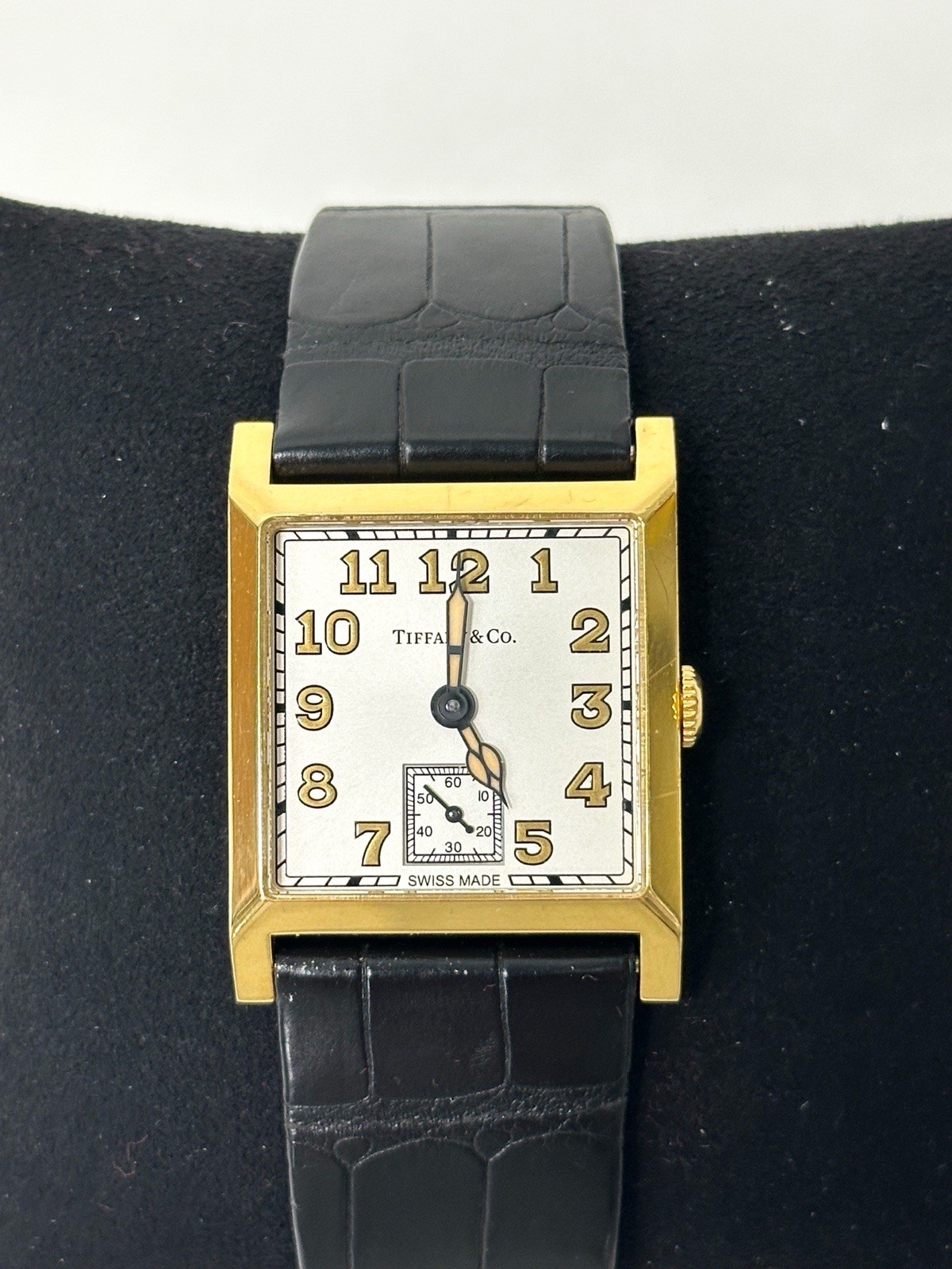 TIFFANY & CO TIFFANY SQUARE 180TH ANNIVERSARY LMTD 18K WATCH BOX & PAPERS