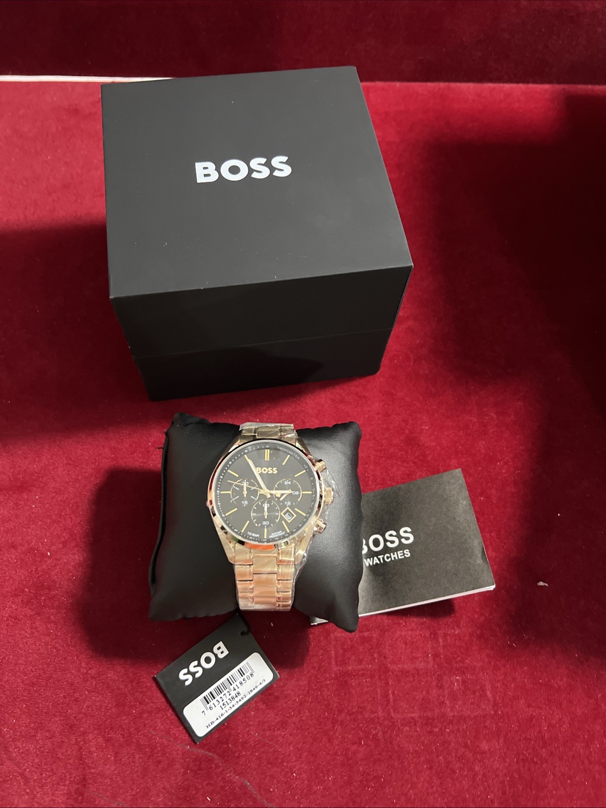 Hugo Boss Champion Men’s Watch 1513848 – Black Dial with Gold-Tone Bracelet