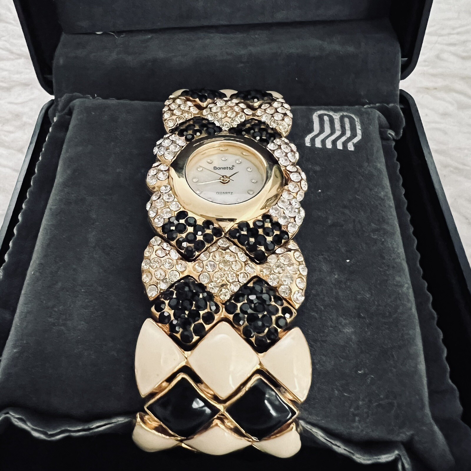 Bonetto Vintage Rhinestones Ladies Watch W/ Box