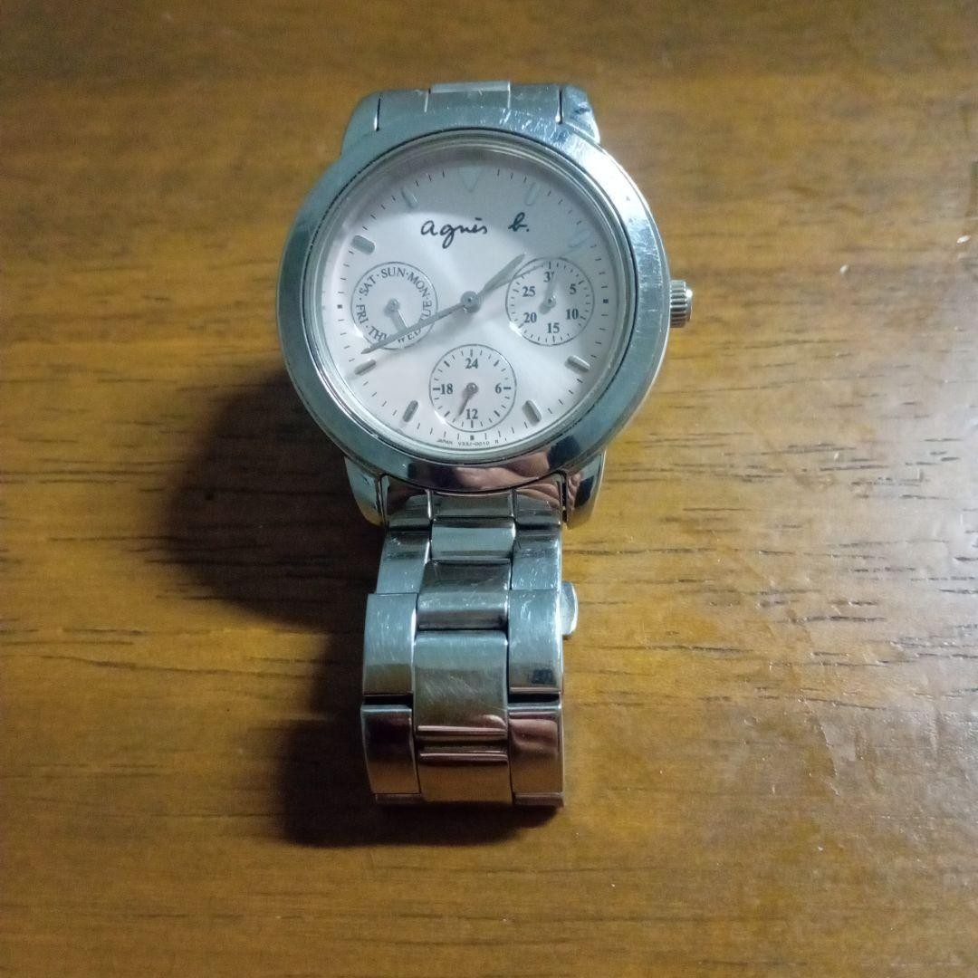 agnes b. Quartz Watch Pink Dial Dead