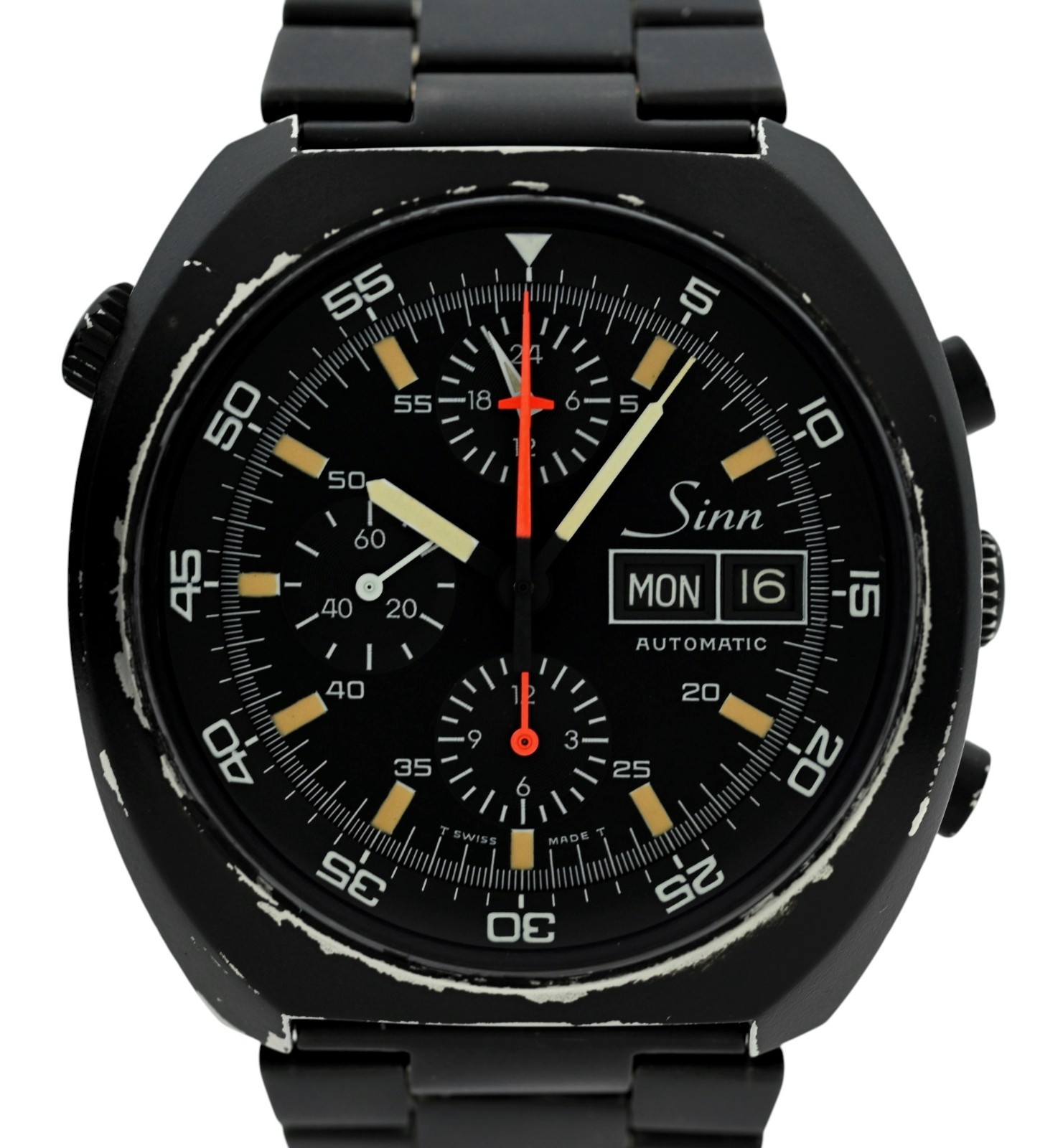 Sinn 43mm Men’s Space Chronograph Autoamtic Black PVD Swiss Watch! Ref: 140/42!