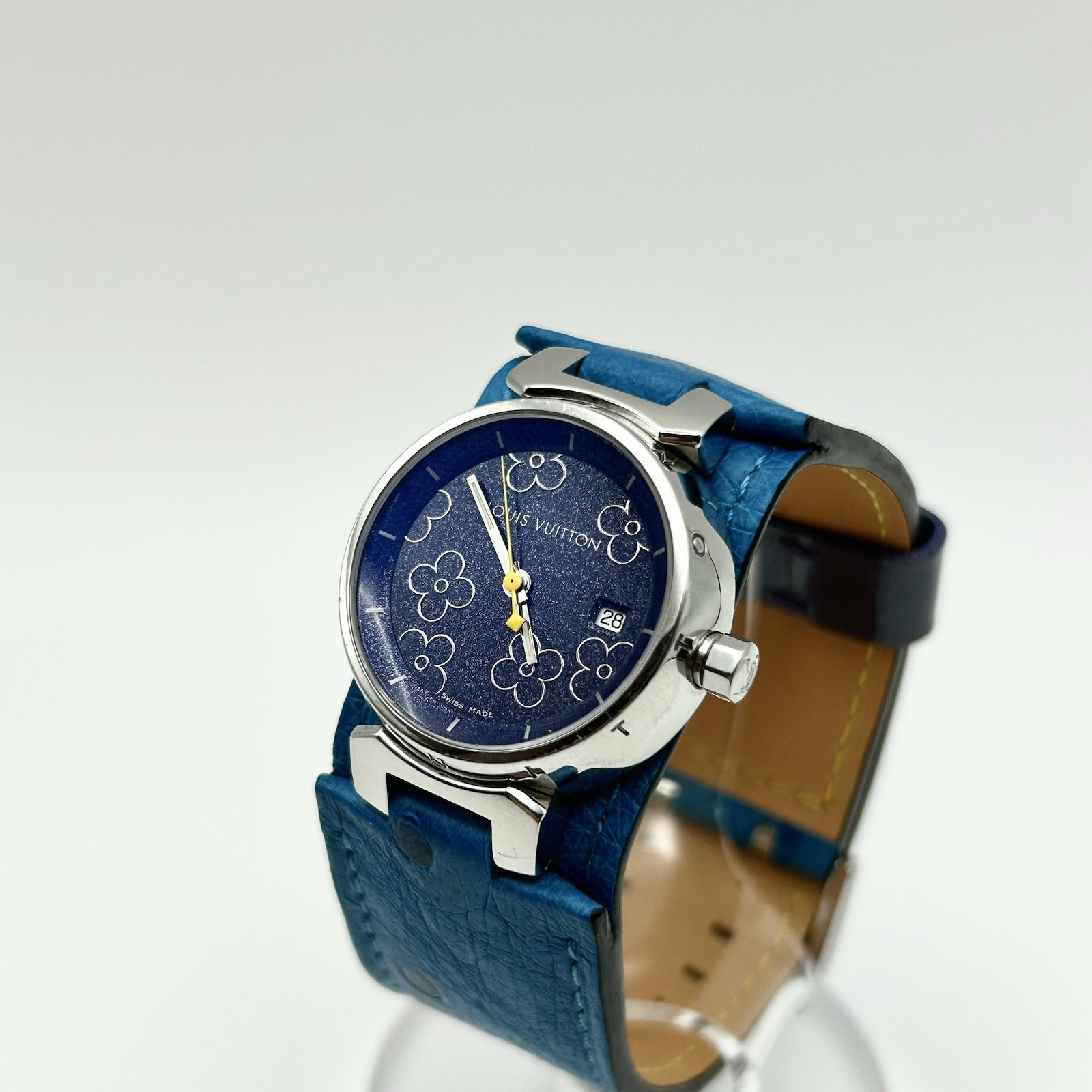 Louis Vuitton Tambour Q121B Blue Monogram Flower Box Papers can’t ship to USA