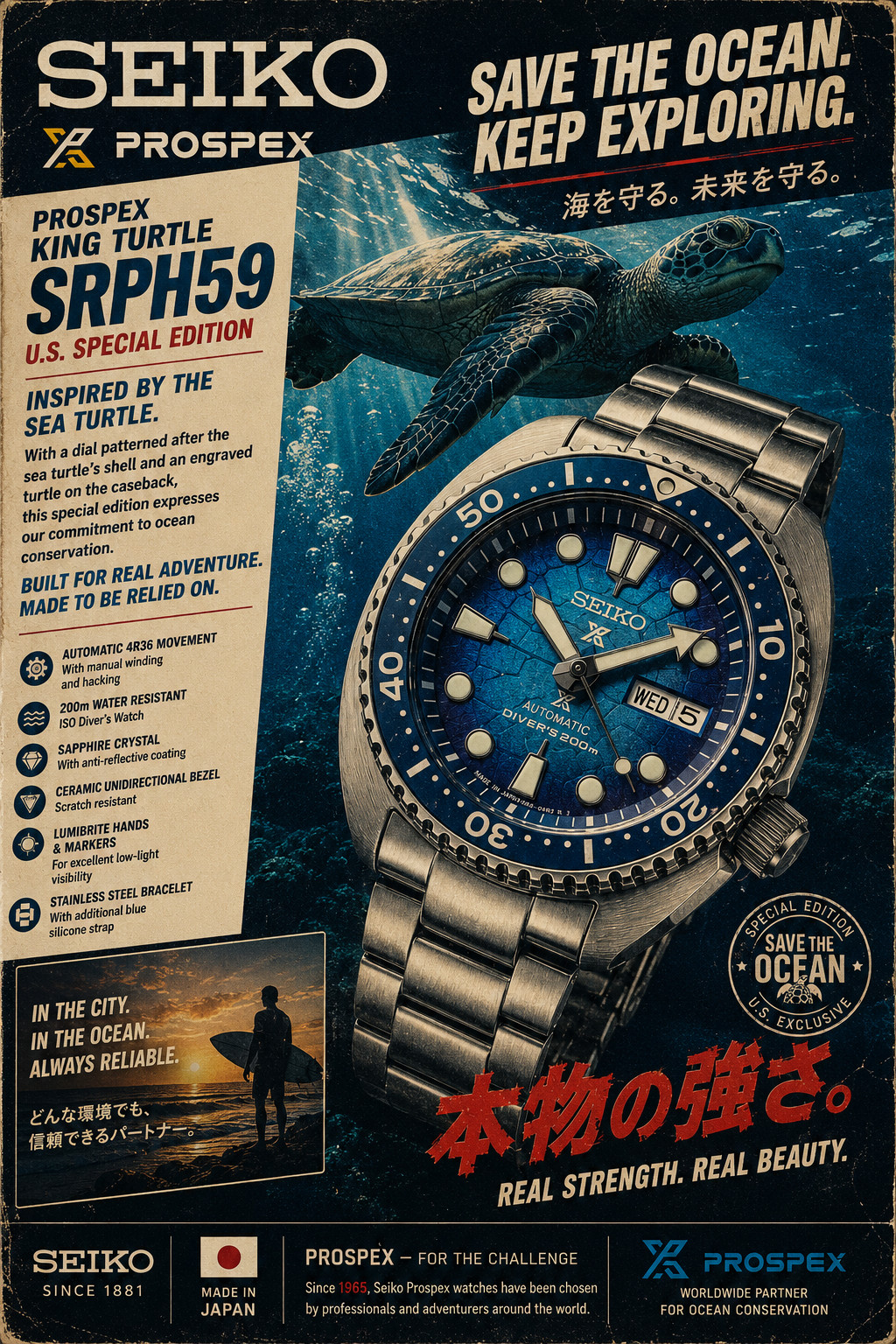 *BRAND NEW* Seiko Prospex Auto U.S. Special Edition Blue Dial Men’s Watch SRPH59
