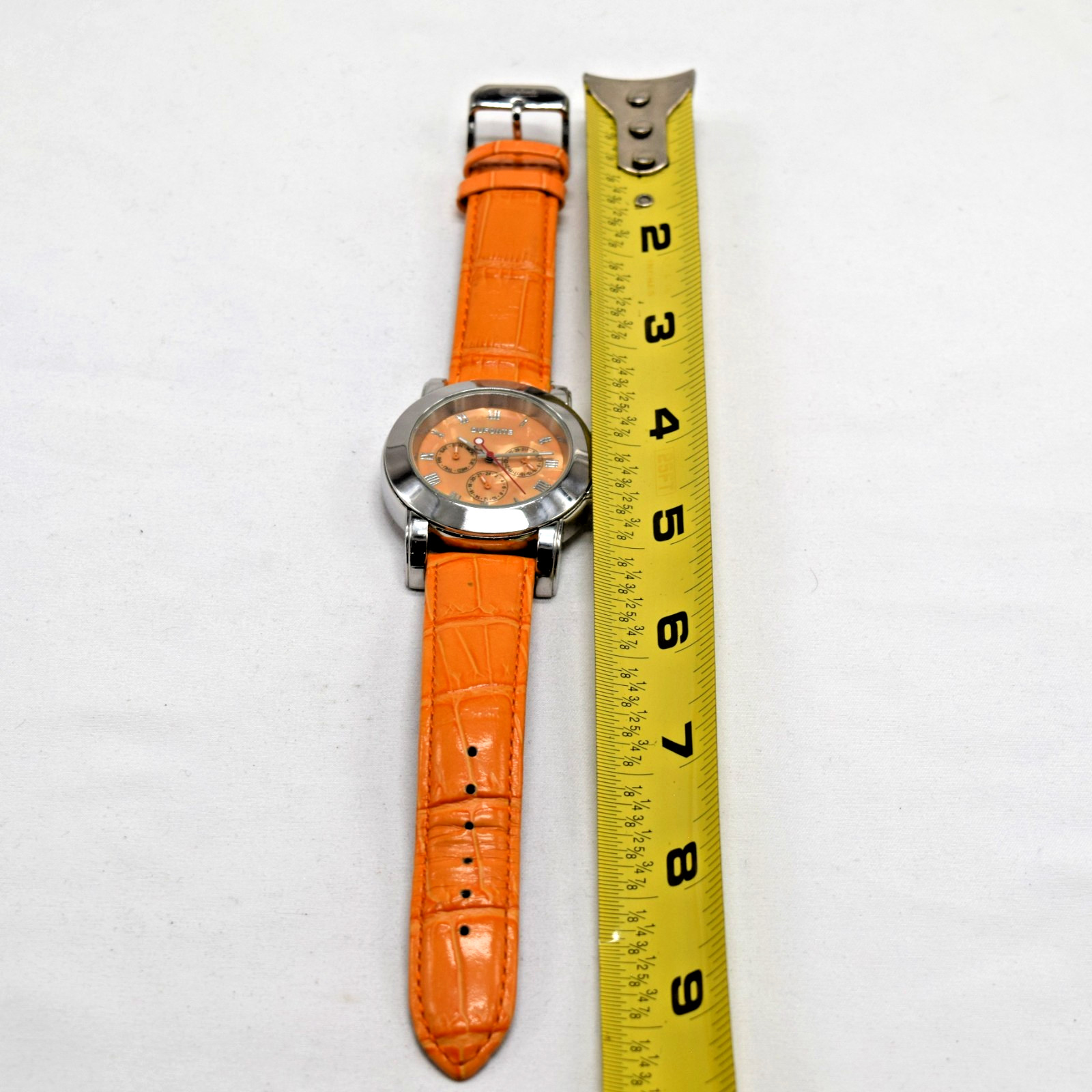 Unisex Dufonte by Lucien Piccard 727022OR All Steel 3 Register Orange Watch