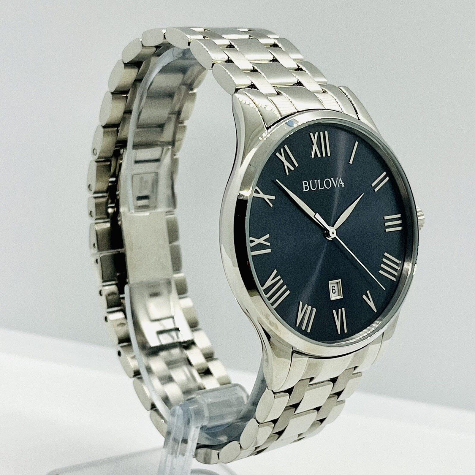 Bulova Men’s Classic Silver Stainless Steel Gray Dial 40mm Watch 96B261