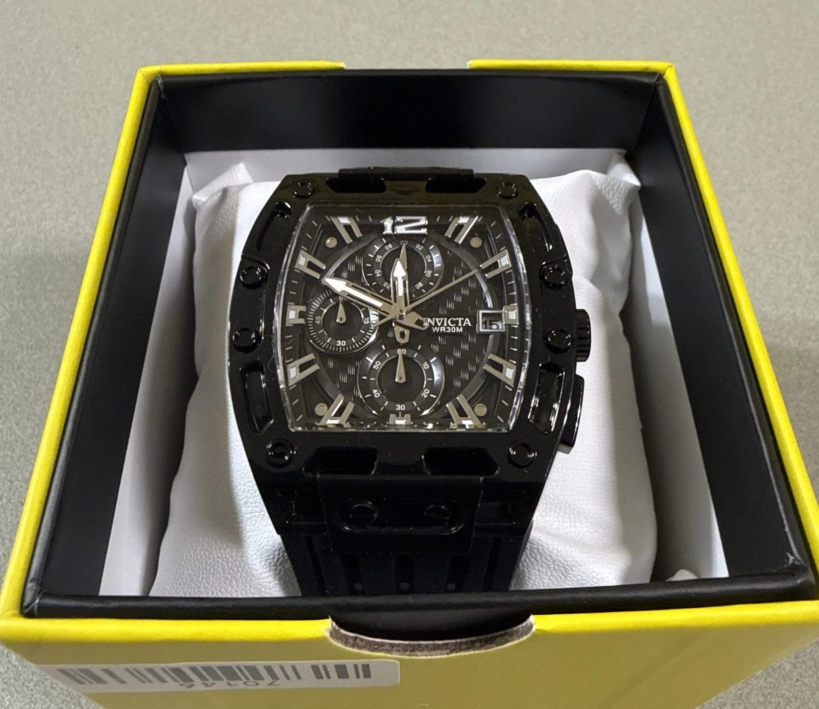 Invicta S1 Rally Men’s 42mm Black carbon ￼Chronograph Watch Model 70146 – NEW