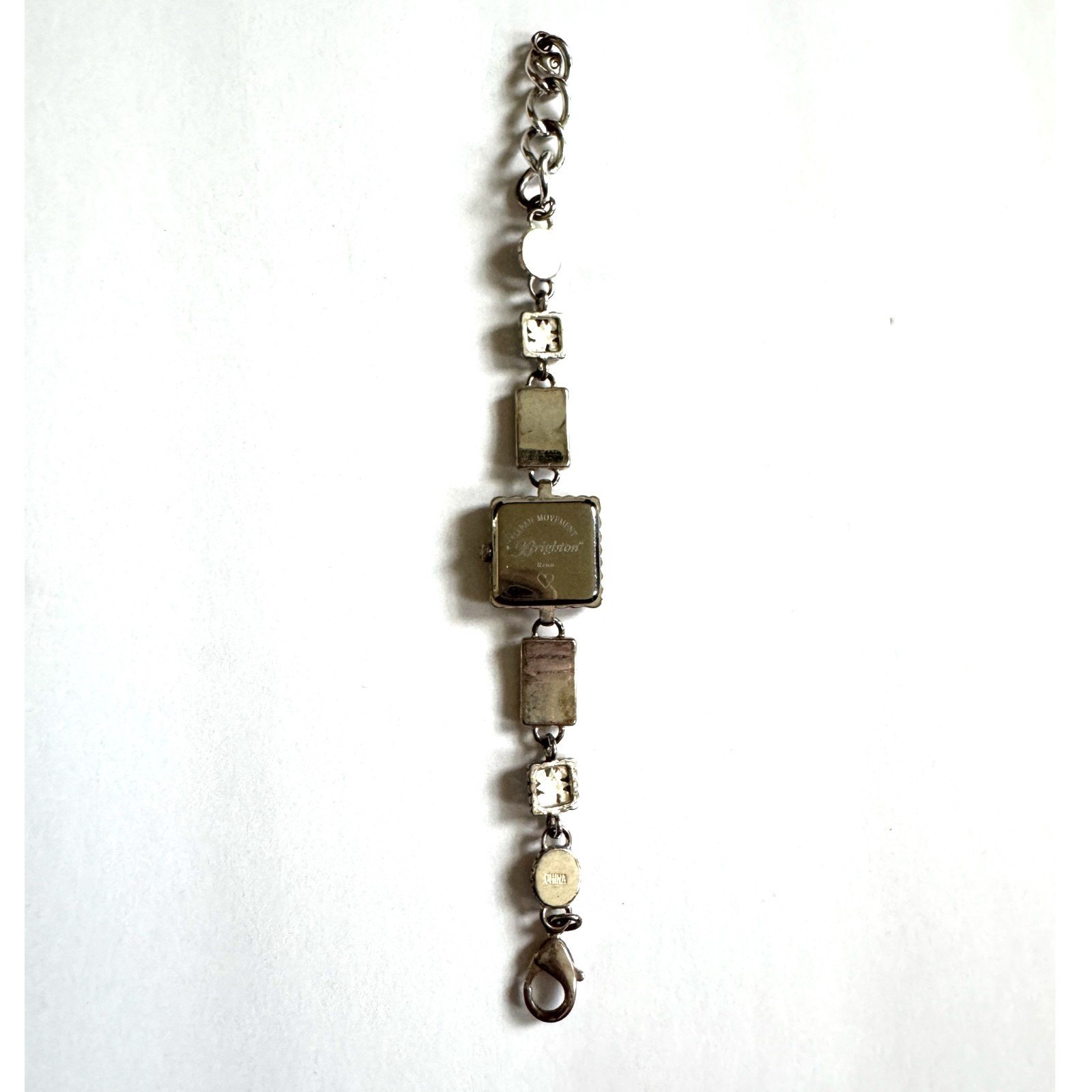 Brighton Reno Bracelet Watch Silver Tone Link Adjustable Vtg Y2K Needs Battery