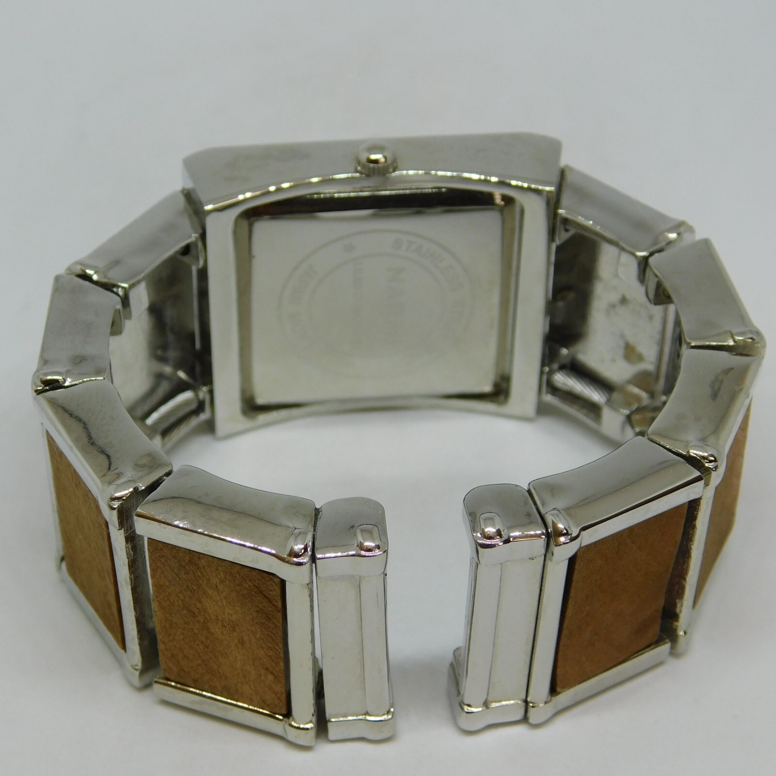 Narmi Wooden and Metal Quartz Analog Women’s Watch Sz. 6″ New Battery