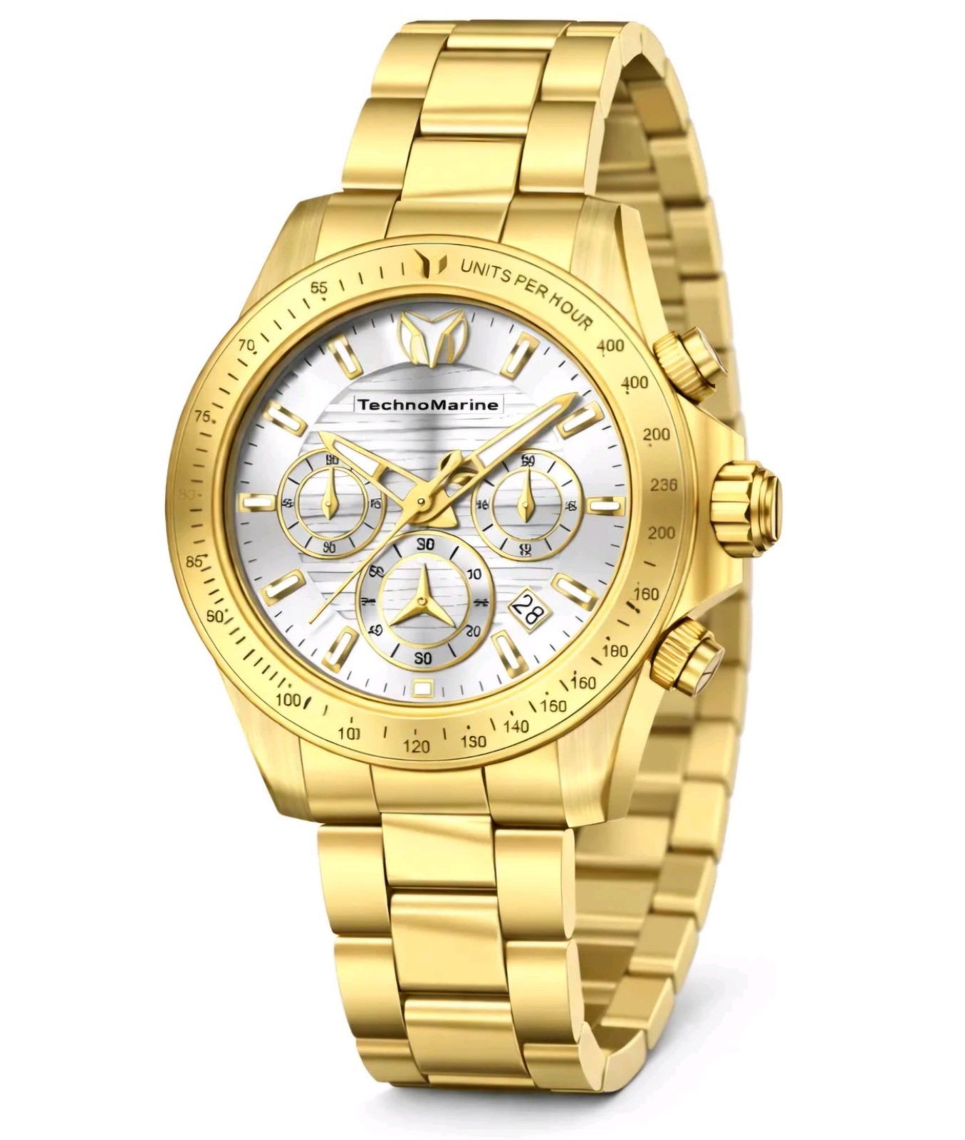 TechnoMarine Manta Ray Men’s Watch 42mm Gold TM-225122 VD53 NEW
