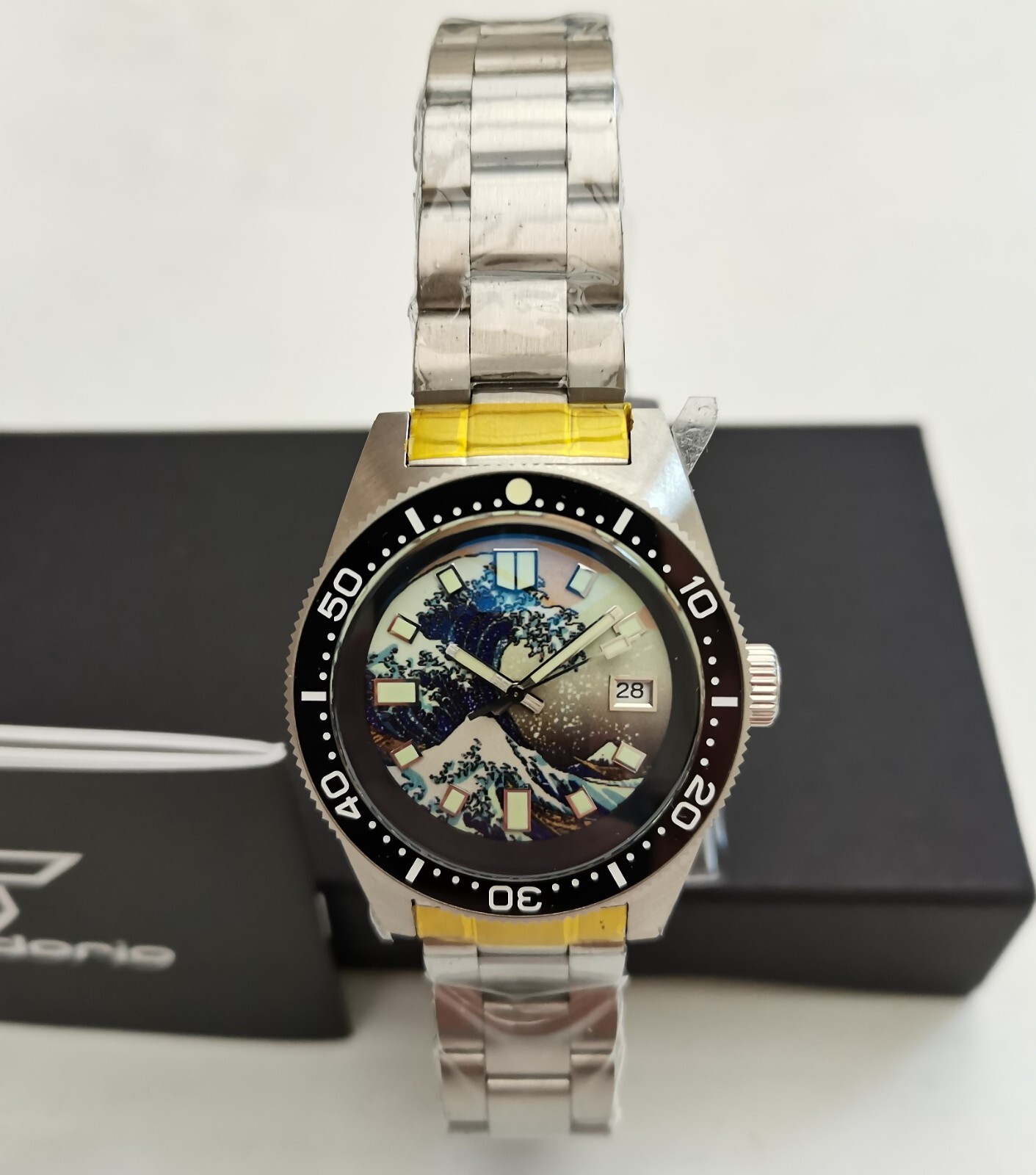 BNIB TANDORIO SPORTS ALL STEEL WATCH SAPPHIRE SIEKO NH35 300m GREAT WAVE LUME