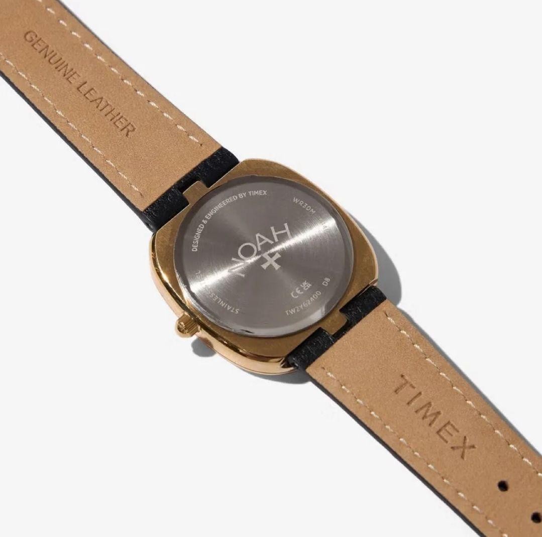Noah x Timex Oval Moon Phase Watch Black Leather Strap Gold Case w/ Box