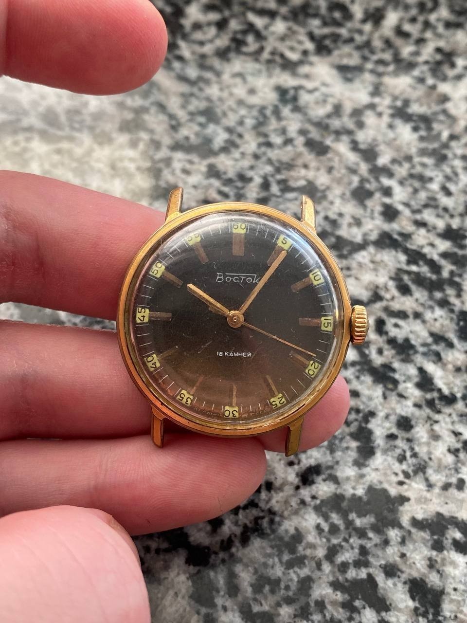 Vintage Vostok Watch Soviet USSR mechanical Wristwach Rare Gold Plated AU