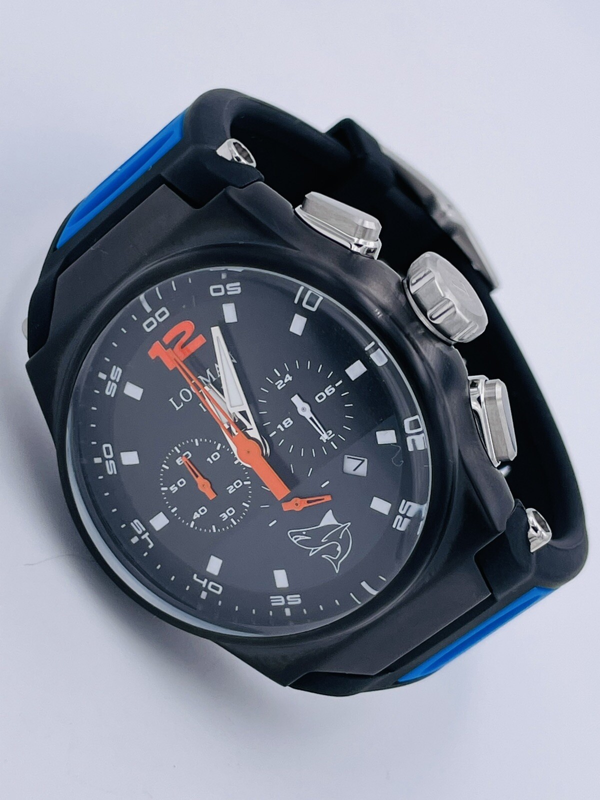 Locman Mare Crono Pvd 555KKBL/549 44mm Very Discounted Rubber Watch New