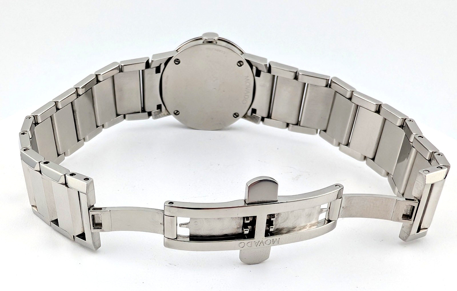 Movado Ladie’s Sapphire Mirror Bezel & Dial W/SS Bracelet Swiss ~ #84.G3.1852